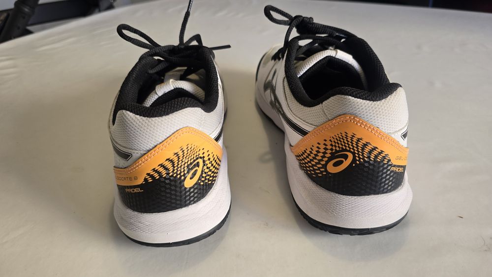 Asics Padel Gel Dedicate 8 ténis 42.5 branco laranja sapatilhas homem