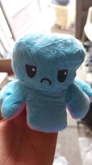 Мягкая игрушка осьминог перевертыш настроение "веселый+грустный" опт