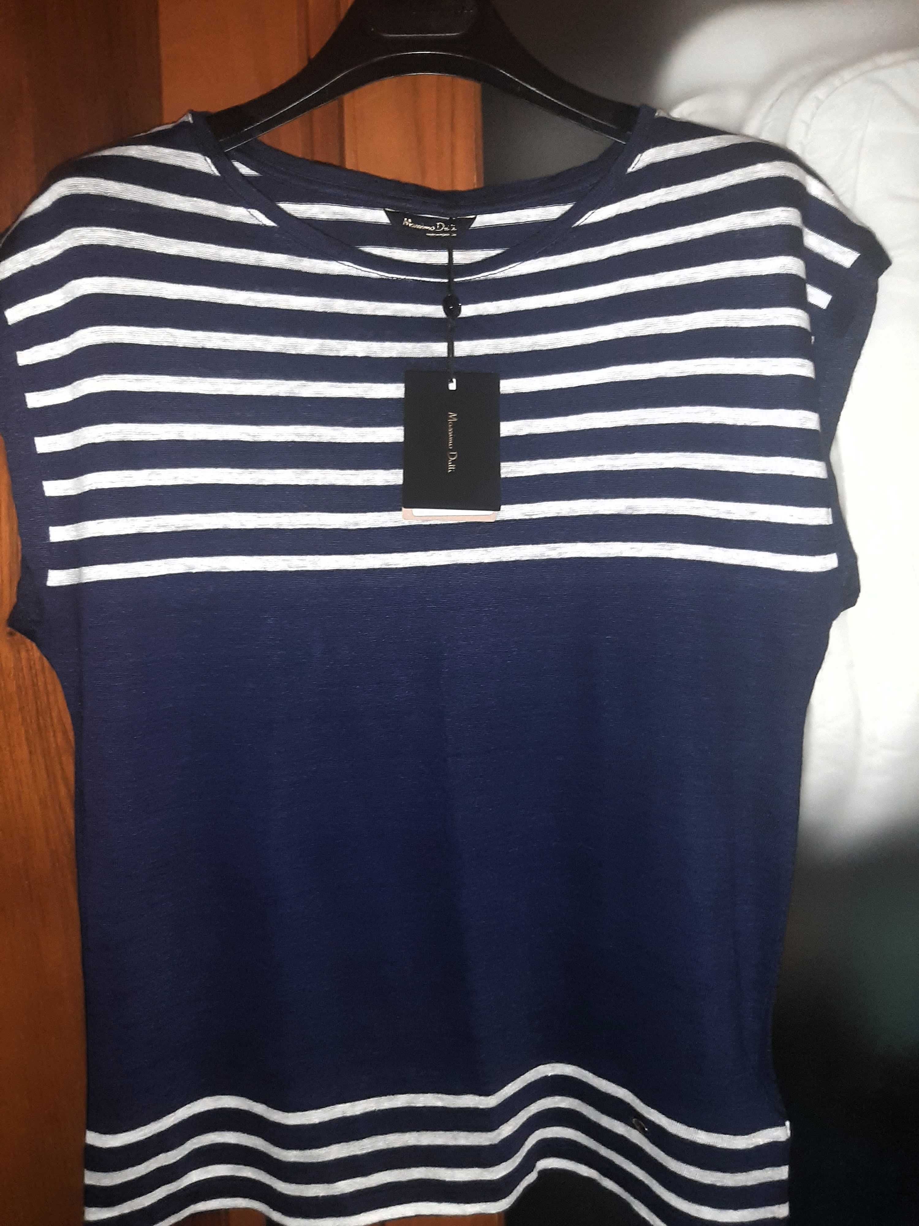 Camisola 100%linho riscas Massimo Dutti