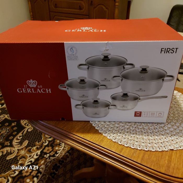 Garnki gerlach FIRST 10el. Nowy