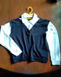 Трикотажная кофта на мальчика нарядная рубашка рост 128-134
