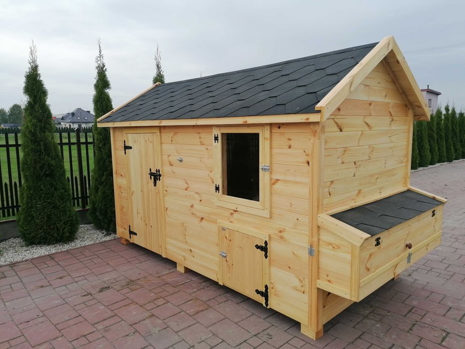 Kurnik dla kur z otwieranym jajecznikiem 350x200x210cm