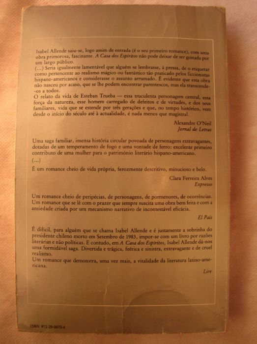 Livro Best Seller Romance Aventura Isabel Allende A Casa Dos Espíritos