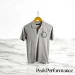 Koszulka polo Peak Performance S szara bawełna logo klasyk męska