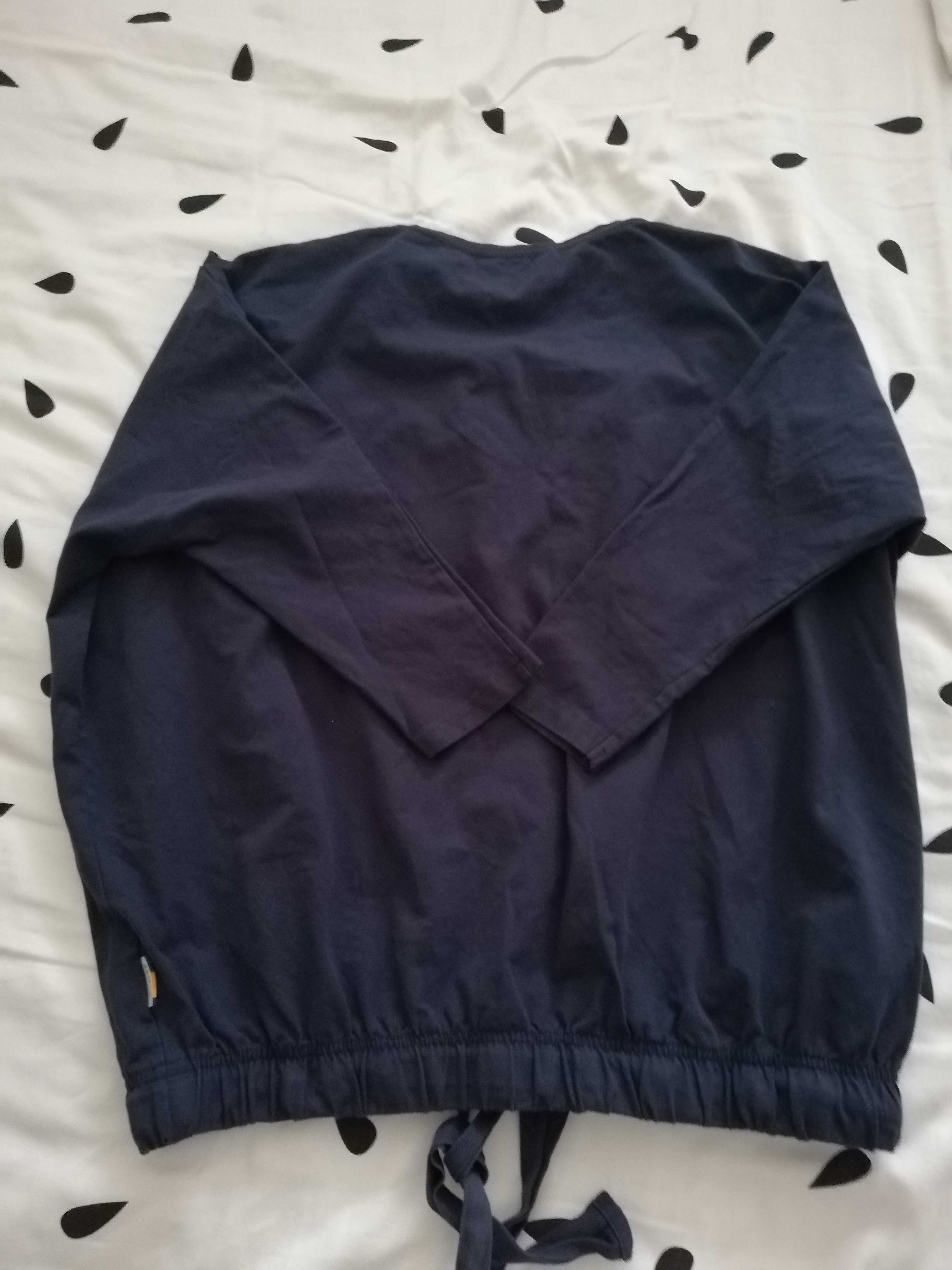 bluzka DIVERSE xs s oversize granat litera V cekiny