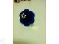 Anel com flor azul (portes incluídos)