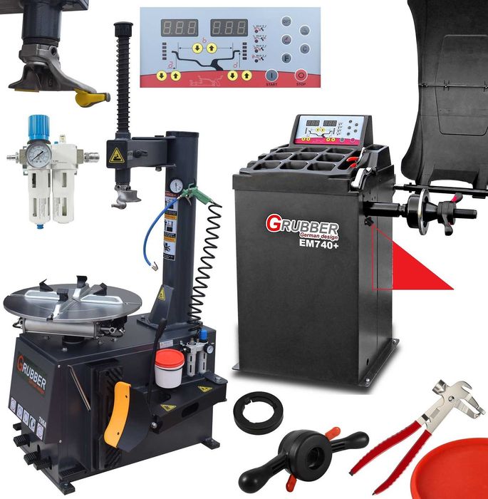 Maszyna WYWAŻARKA z laserem MONTAŻOWNICA do kół opon wulkanizacja