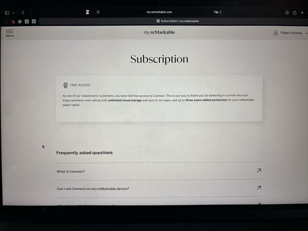 Remarkable 2 com Connect Subscription