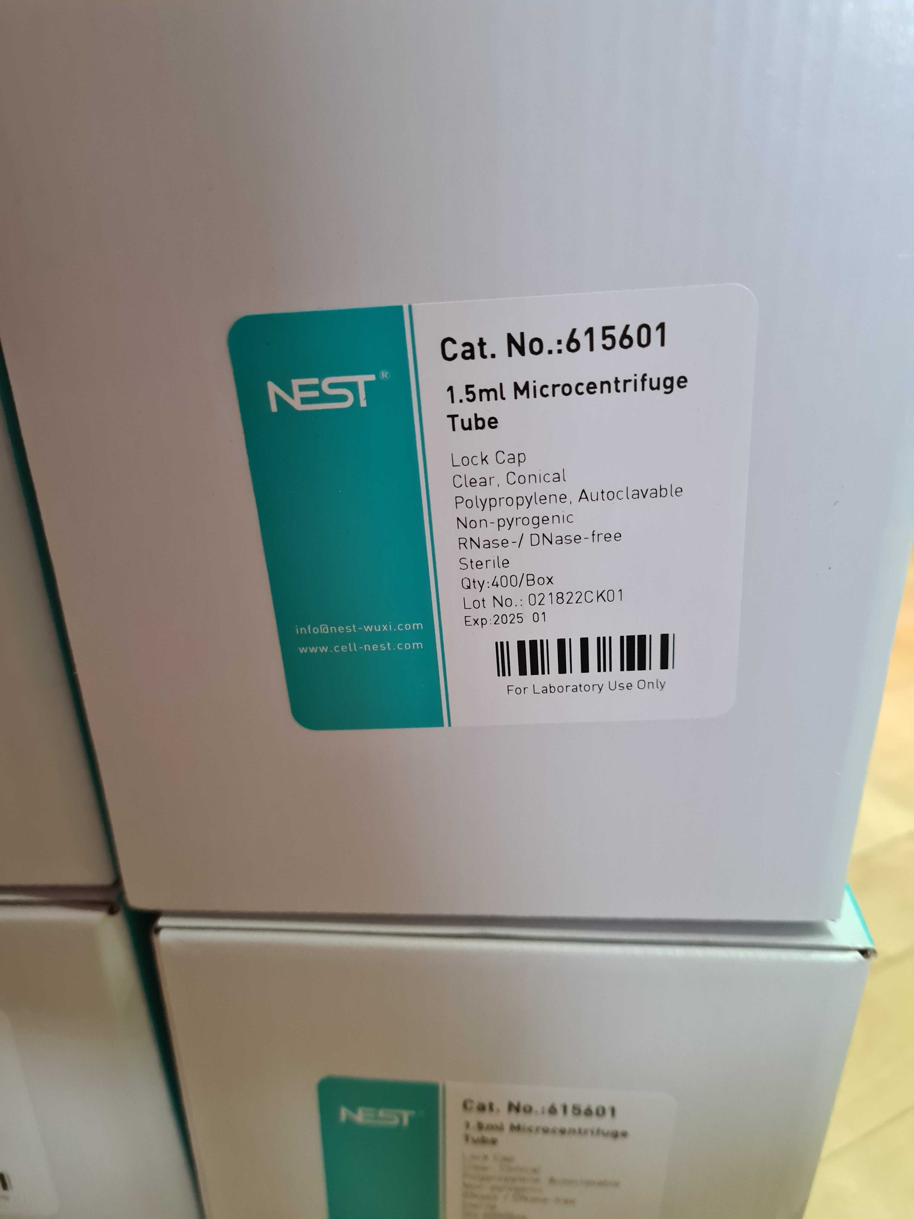 probówki wirówkowe 1,5ml, typu Eppendorf z Lock Cap, NEST 400szt