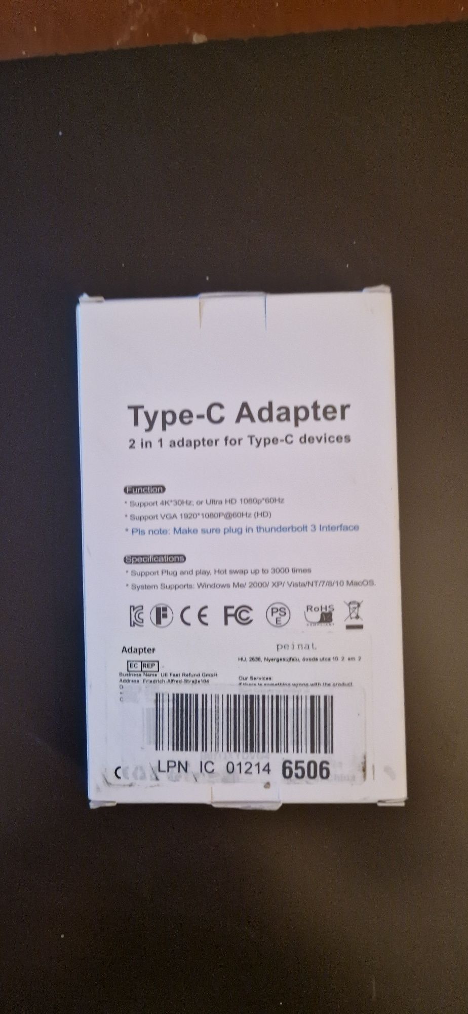 Adapter HUB USB-C 3.1 do HDMI 4K i VGA