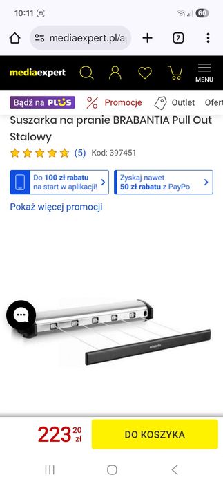Suszarka ścienna na pranie BRABANTIA Pull Out