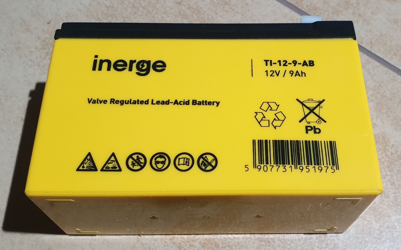 AKUMULATOR INERGE 12V 9Ah Klasy Premium wymiar jak 7,2 Sprawny Trzyma