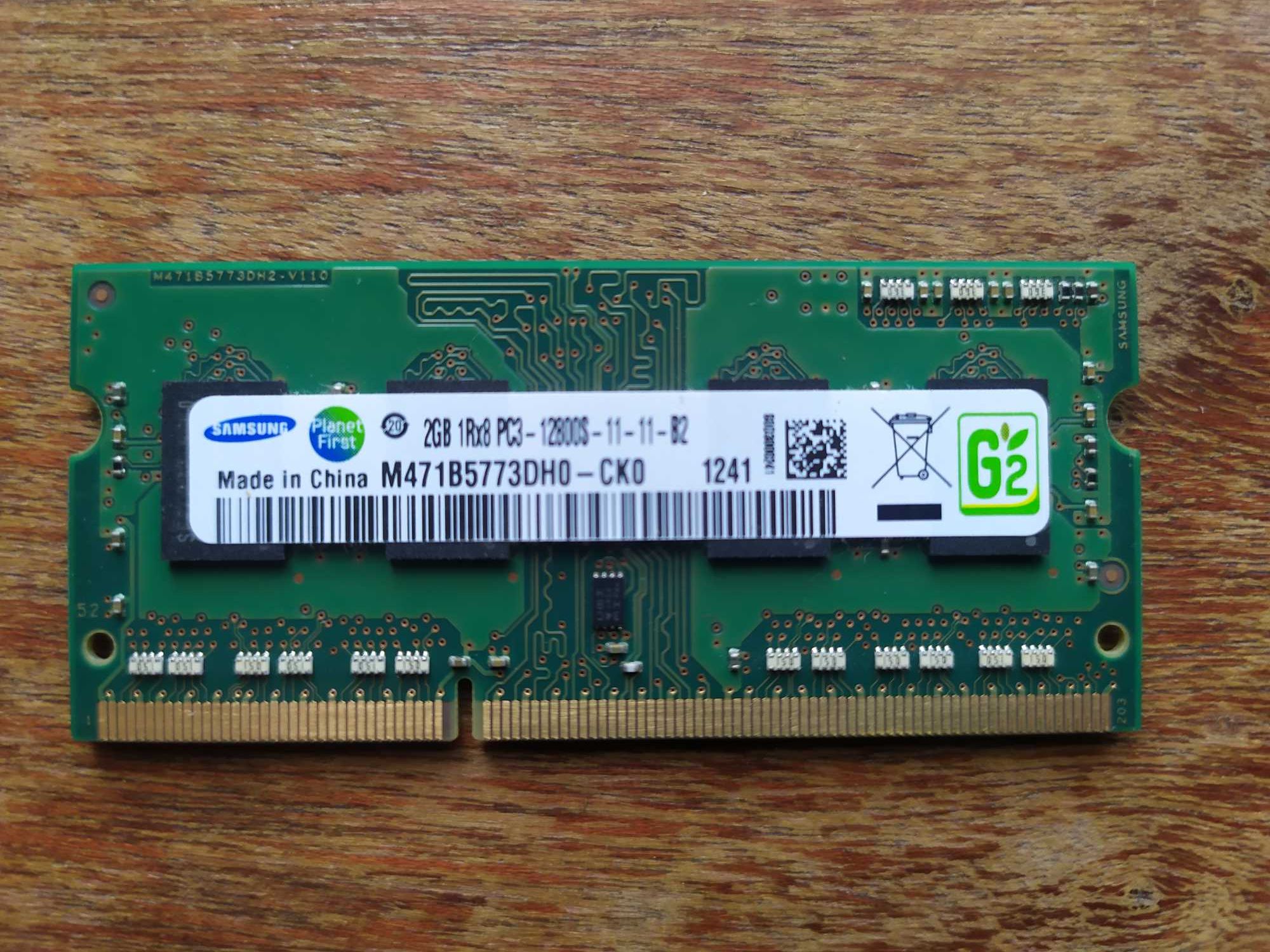 Оперативна пам'ять для ноутбука Samsung 2 GB DDR3 1600 Mhz