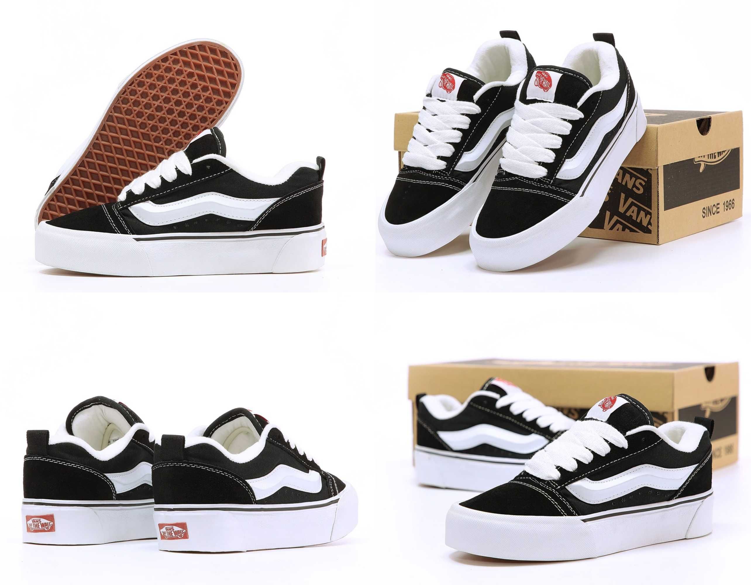 Женские кеды Vans Knu Skool Platform Black White 36-41 Новинка 2024!