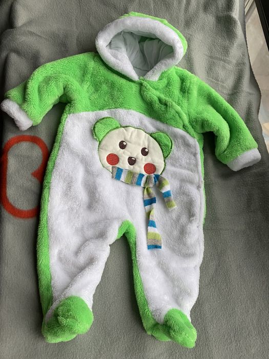 Теплый Махровый человечек /комбинезон на новорожденого