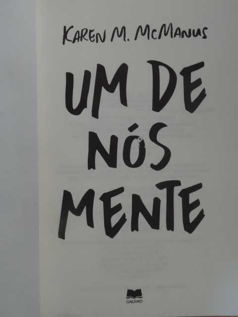 Um de Nós Mente de Karen M. McManus - 1ª Edição