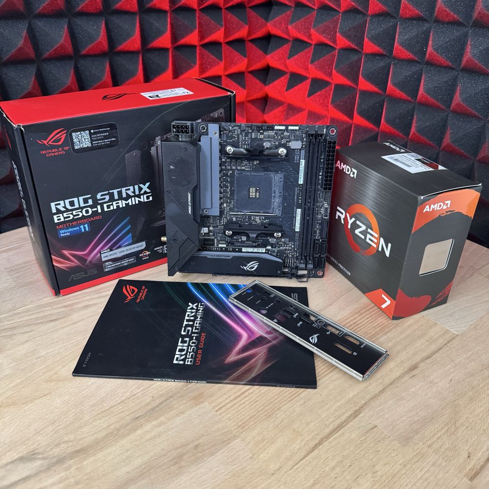 Mini itx комплект Ryzen 5800X, Rog Strix B550 материнська плата