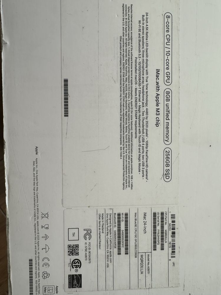 iMac M3 24" 4.5K 10GPU/8RAM