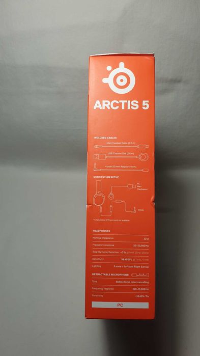 Słuchawki nauszne SteelSeries Arctis 5 BLACK - jak NOWE.