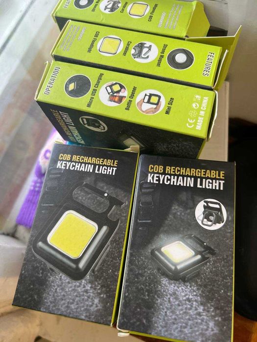 Фонарик брелок аккумуляторный карабин магнит