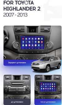 Штатная магнитола Teyes CC2+ Toyota Highlander 2 2007-2013 android