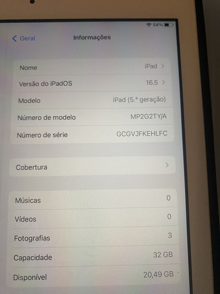 Ipad de 5 Geracao com 32gb