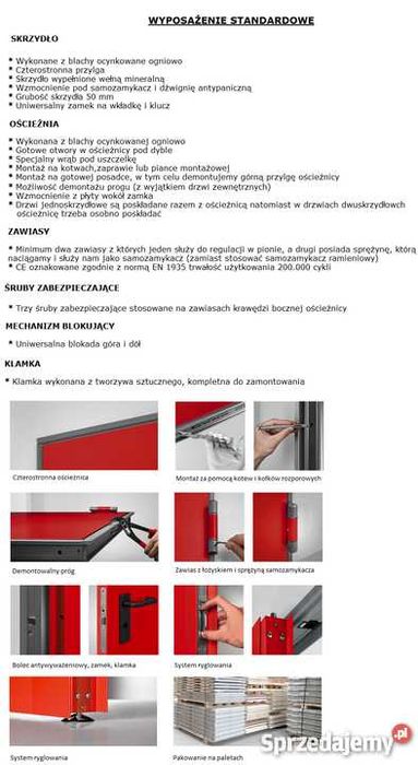 Drzwi Stalowe Techniczne Uniwersalne Metalowe Malowane rozmiar 90 cm