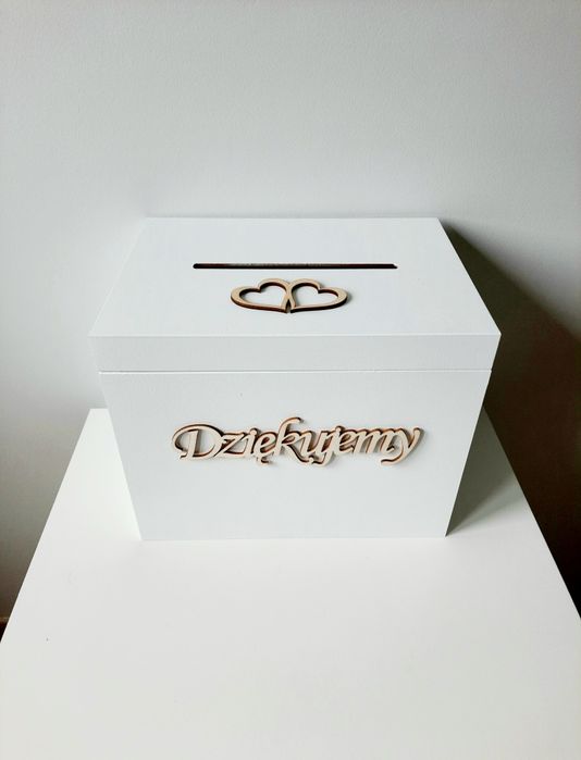 Białe pudełko na koperty skrzynka na koperty ślub wesele