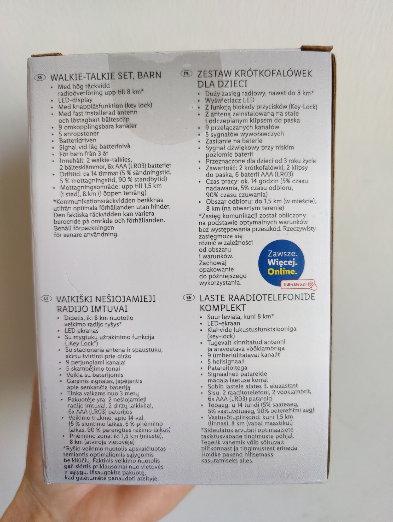 Nowe krótkofalówki dla dzieci różowe Silver Crest walkie talkies