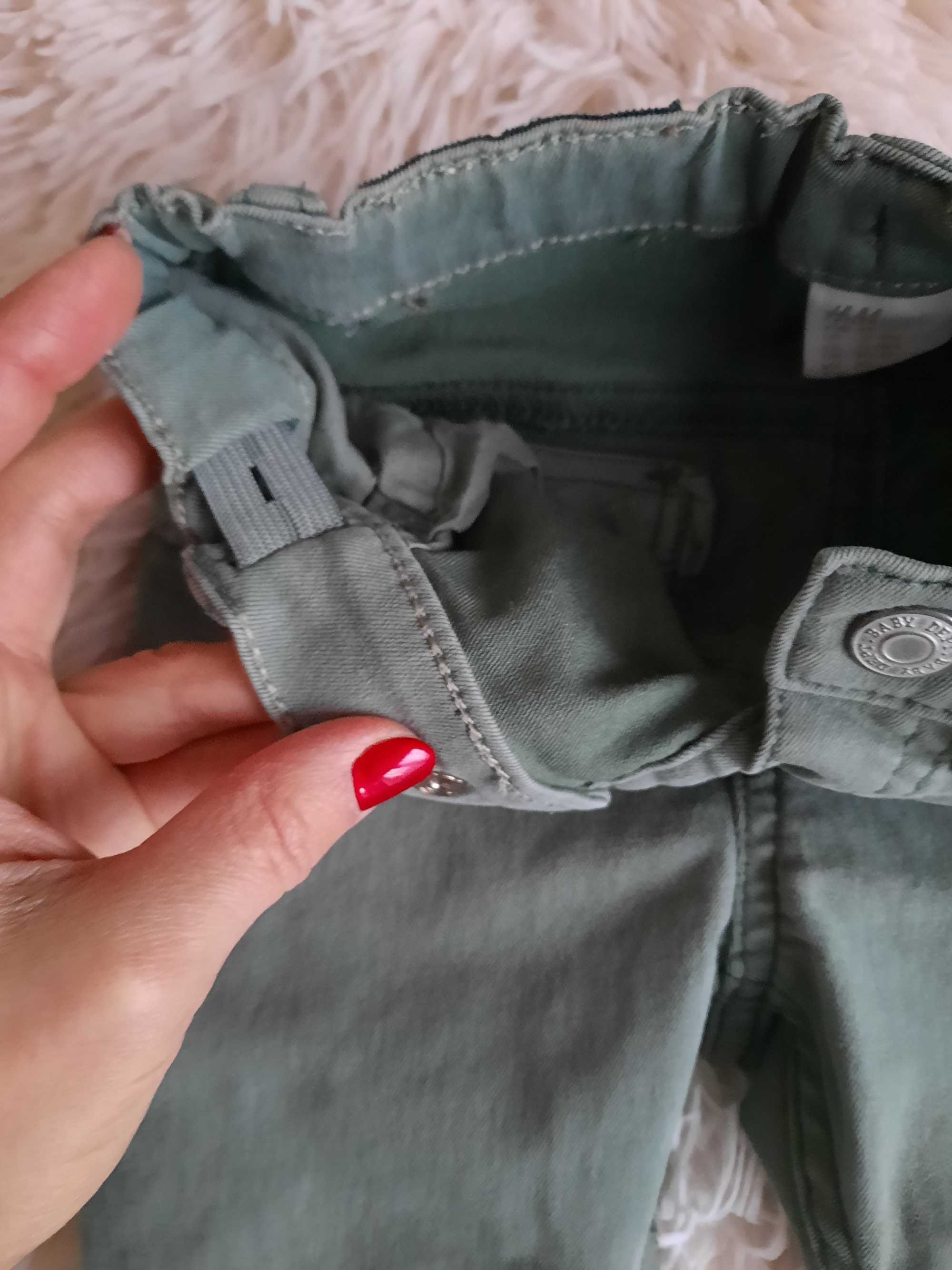 Spodnie jeansy dżinsy h&m r86 gumki w pasie