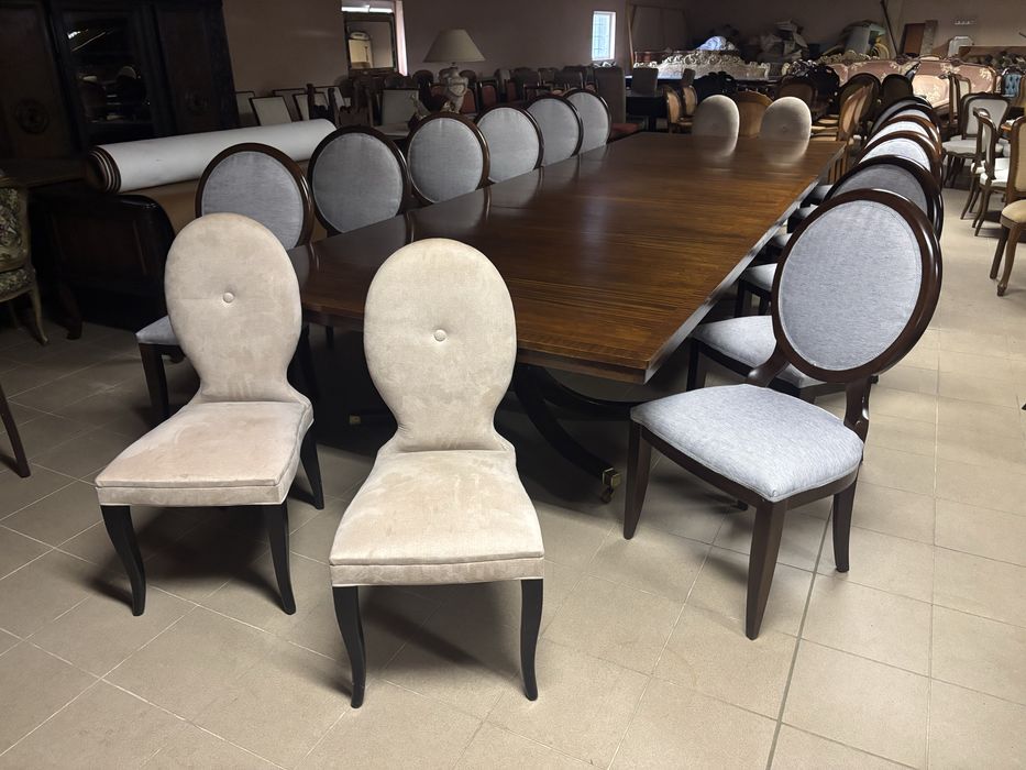 Mega Stół Angielski 18-20 osób + 12 krzeseł Meble Stylowe sklep zestaw