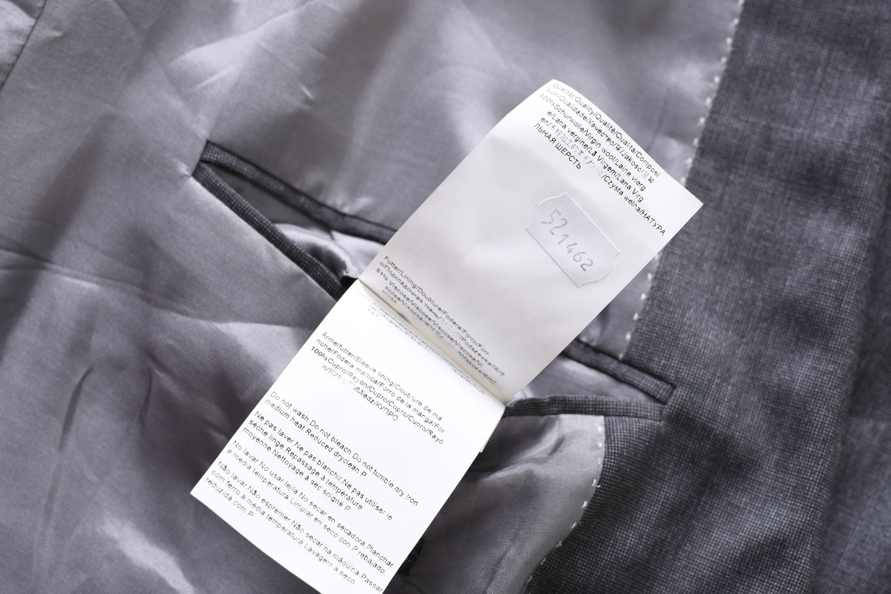 HUGO BOSS elegancka szara marynarka męska w melanżu 100% wełna r. 52