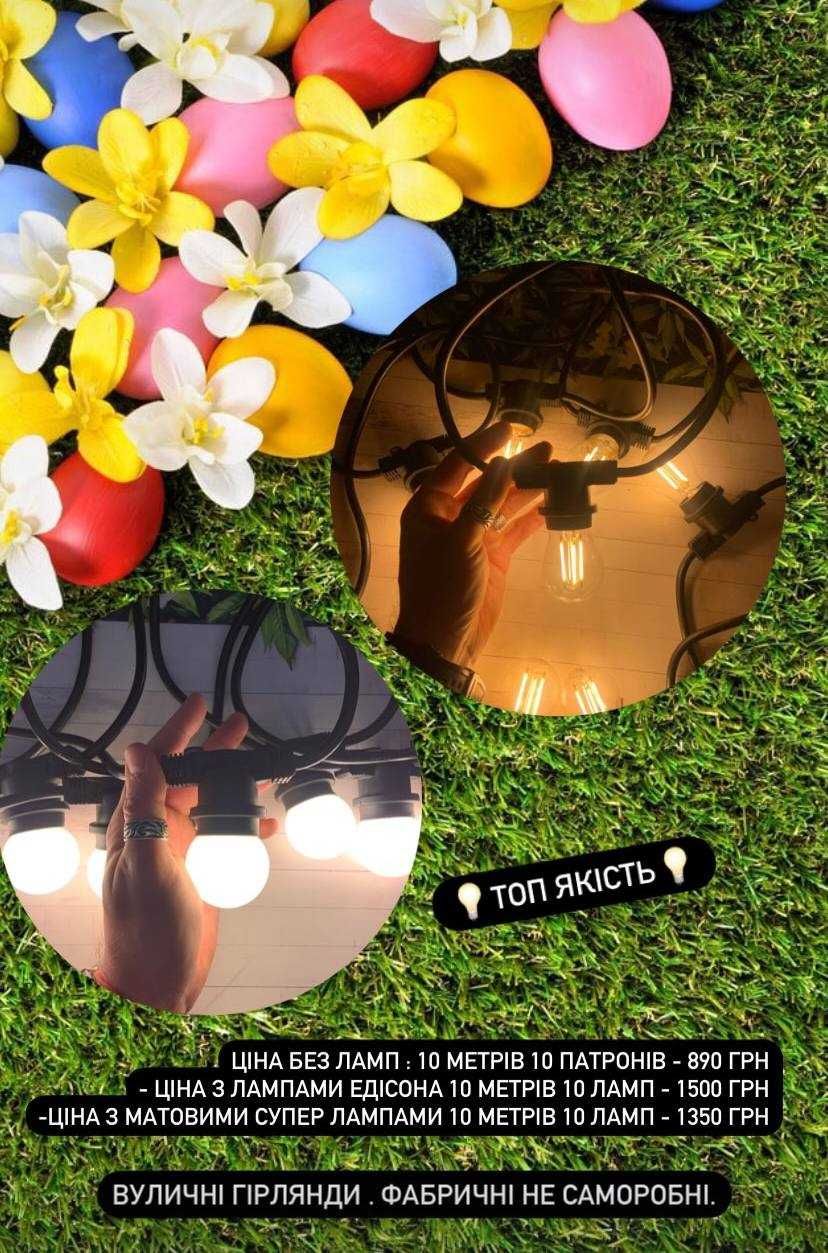 Ретро гірлянди економ лед лампи Едісона BELT LIGHT 10 метрів 10 ламп