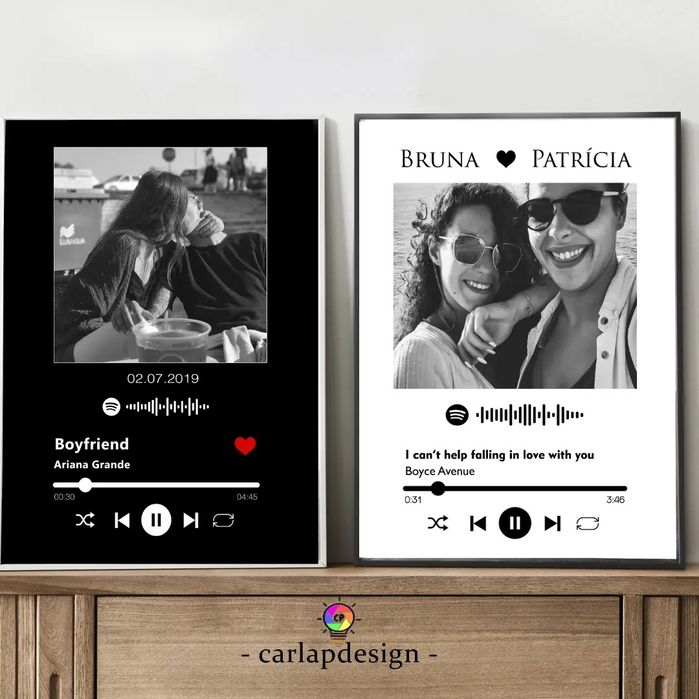 Quadros presente natal decorativos Spotify mapa estrelas fotos