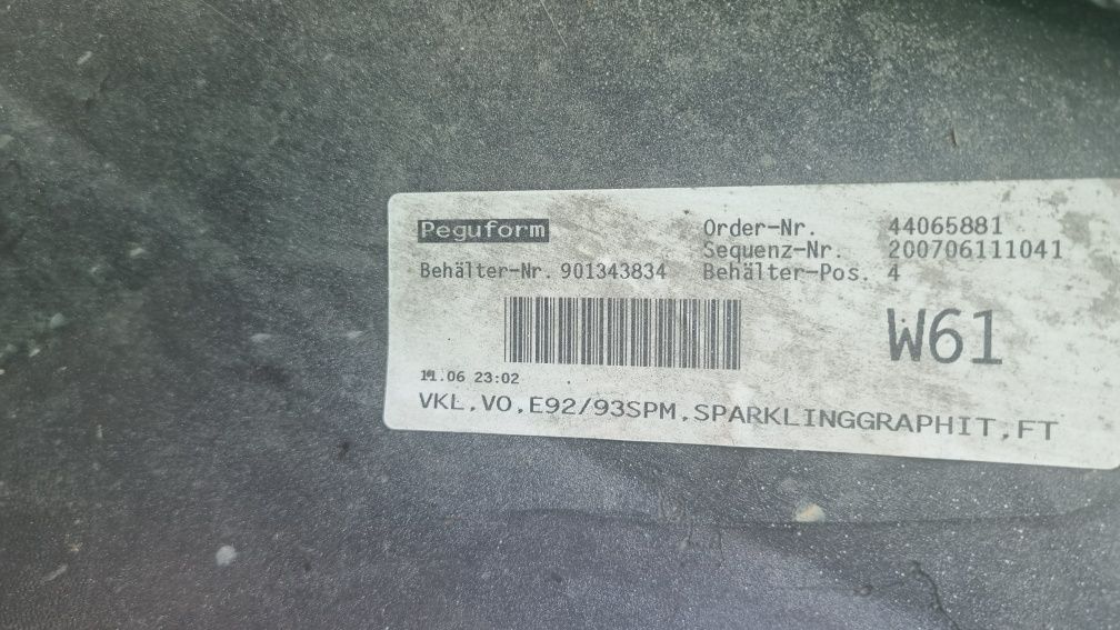 BMW E92 zderzak przód M pakiet A22 Sparkling Graphite
