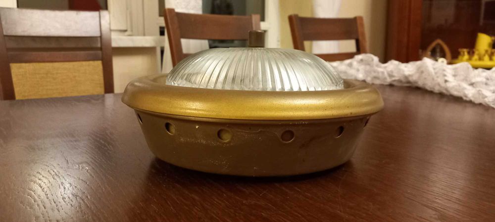 Kryształowa lampa plafon UFO Polam stara lampa plafon