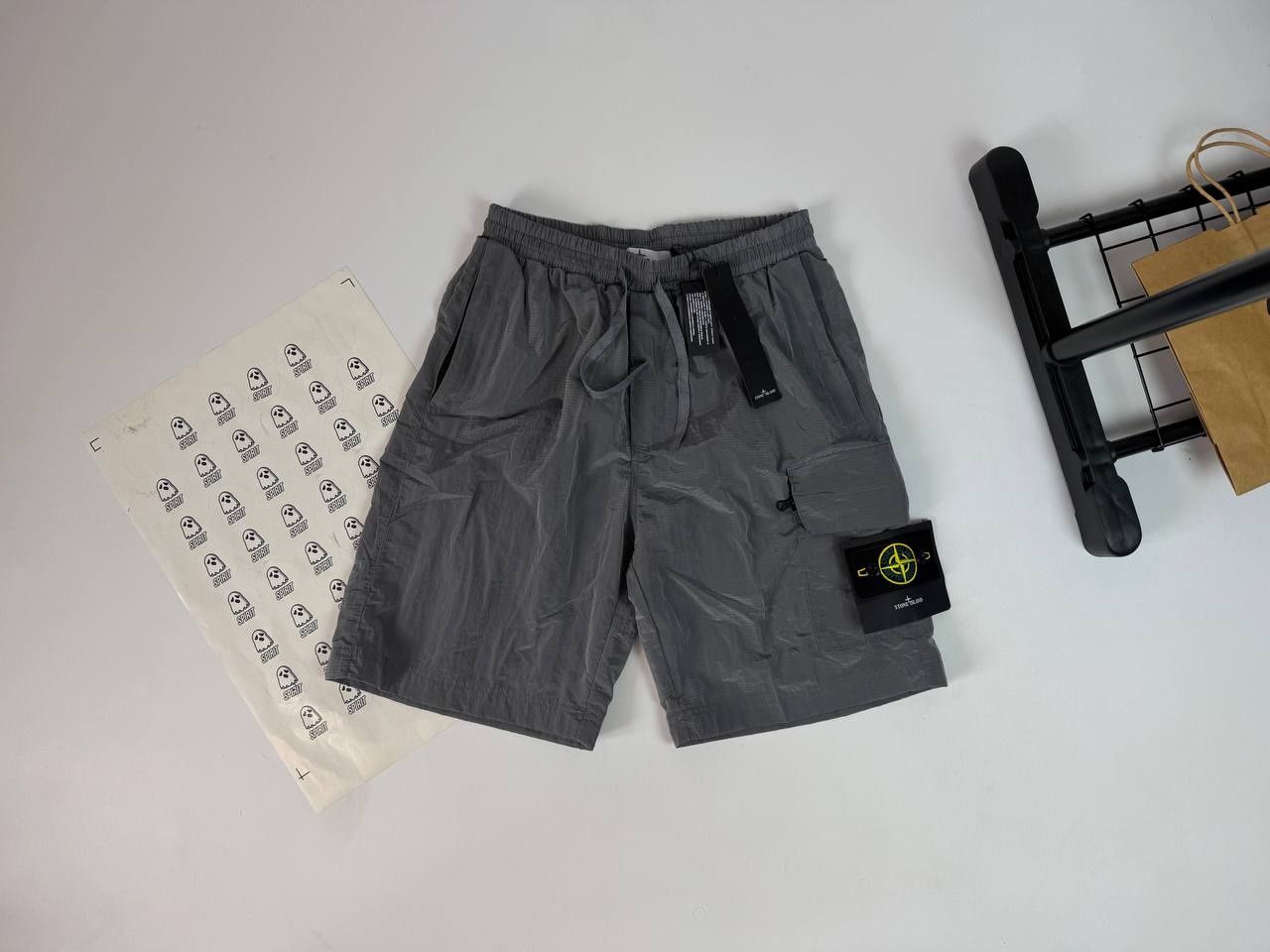 Шорти Stone Island cargo оригінал/шорты stone island оригинал нейлон