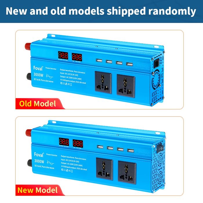 Инвертор Foval чистый синус 1500W / 3000W 12V 220V Pure Sine Wave