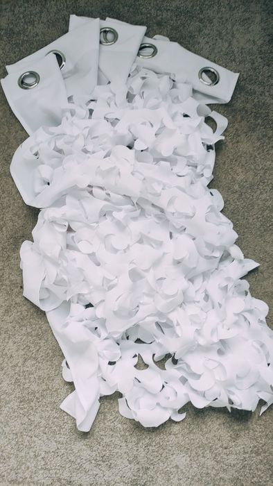 Firanki zasłony 145x250 białe na przelotkach kółkach białe Boho