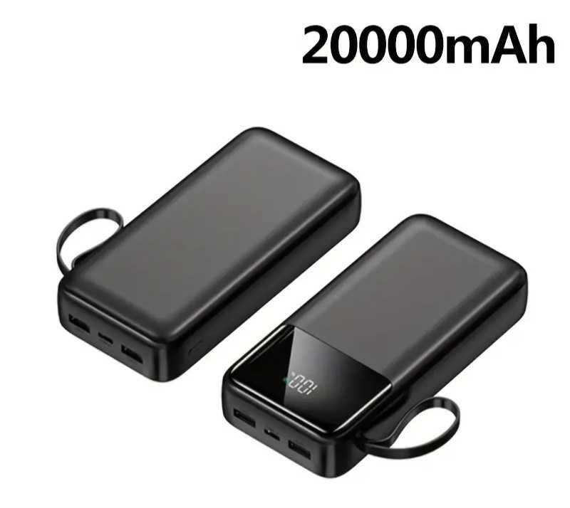 Bateria extra de 20 000 ma. Chega para carregar 3 telemóveis.