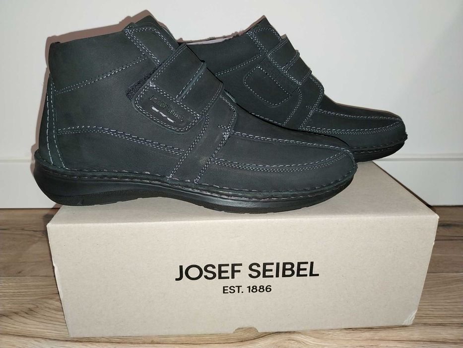 NOWE trzewiki skórzane, Buty Josef Seibel 43 NEW ANVERS 95 czarne