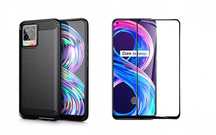 Etui TpuCarbon + Szkło do Realme 8 / 8 Pro