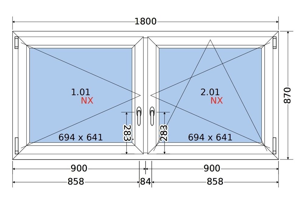 Nowe Okno pcv 180x87cm złoty dąb