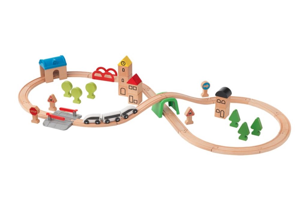 Kolejka drewniana Ikea Lillabo + pociąg