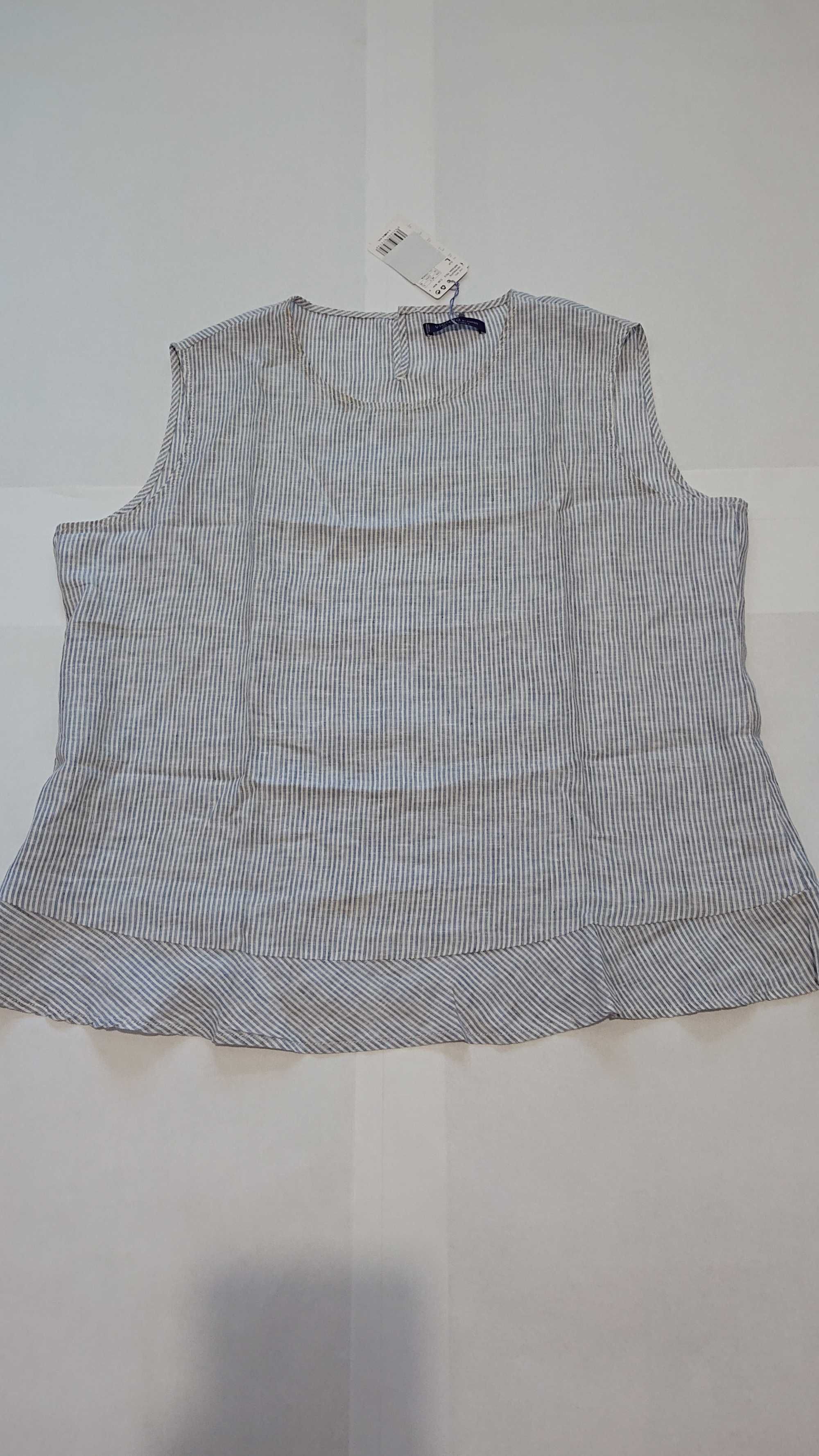 Женская блуза Mango блузка топ 2xl 3xl 54-56 лен лён большой размер