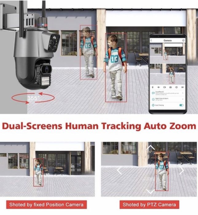 ВУЛИЧНА ВНУТРІШНЯ камера онлайн 8мр датчик руху нічна зйомка вай фай