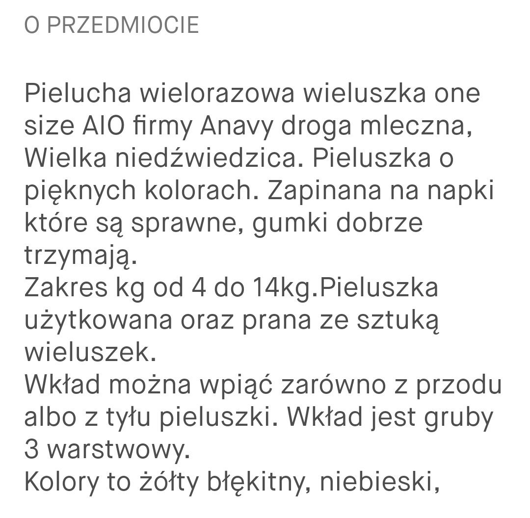 AIO pielucha wielorazowa wieluszka