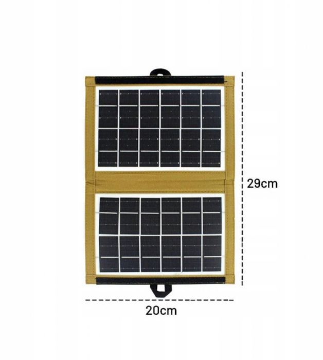 Turystyczny Panel Solarny 6 v 7.2 w USB 29 x 20 cm