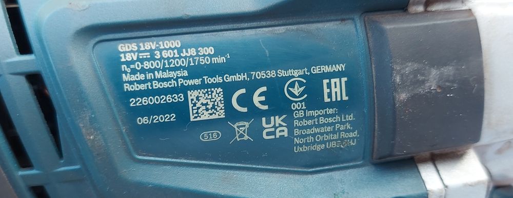 Klucz udarowy Bosch GDS 18V-1000 bez baterii