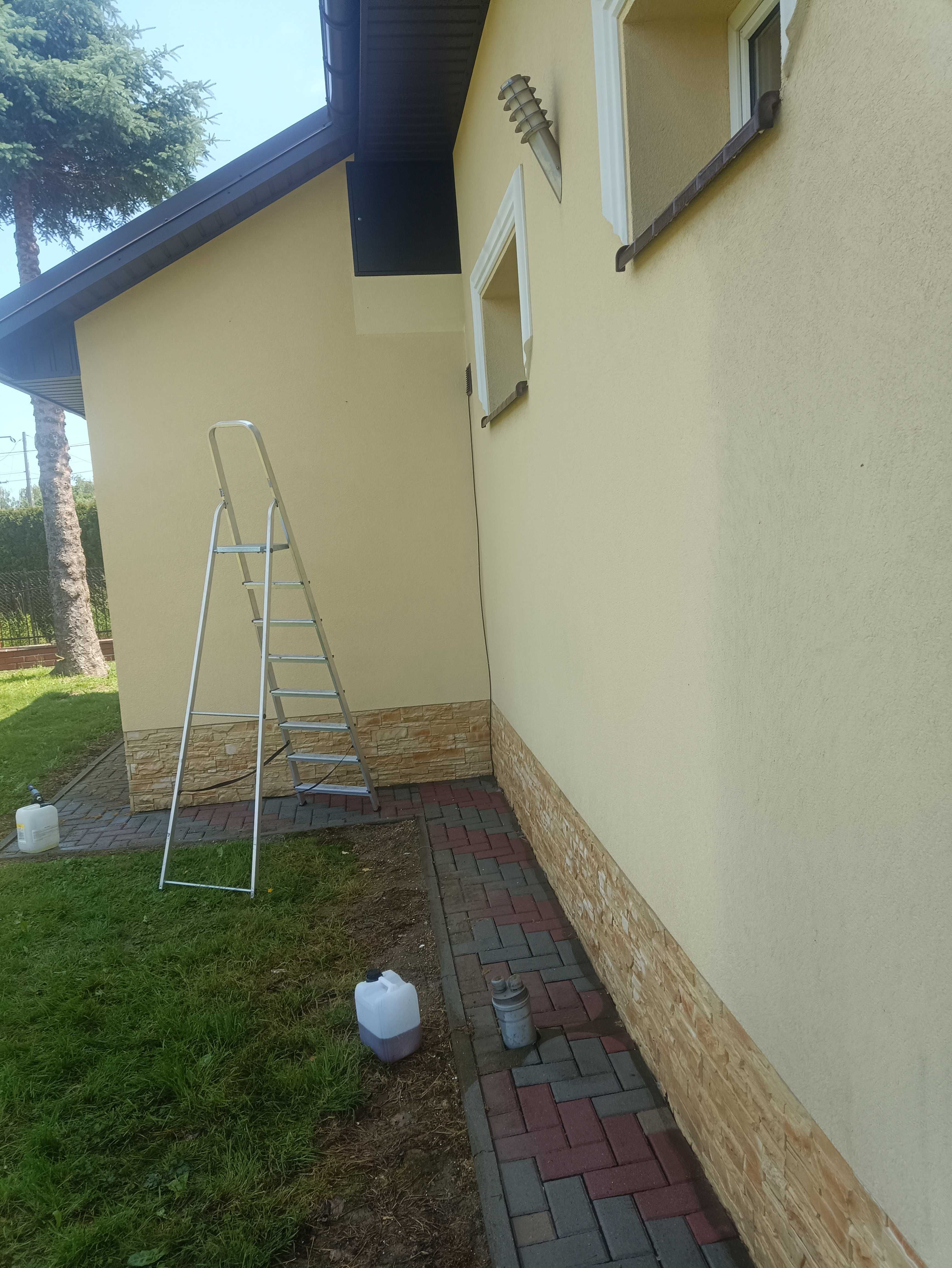Mycie, czyszczenie kostki brukowej, elewacji, dachów